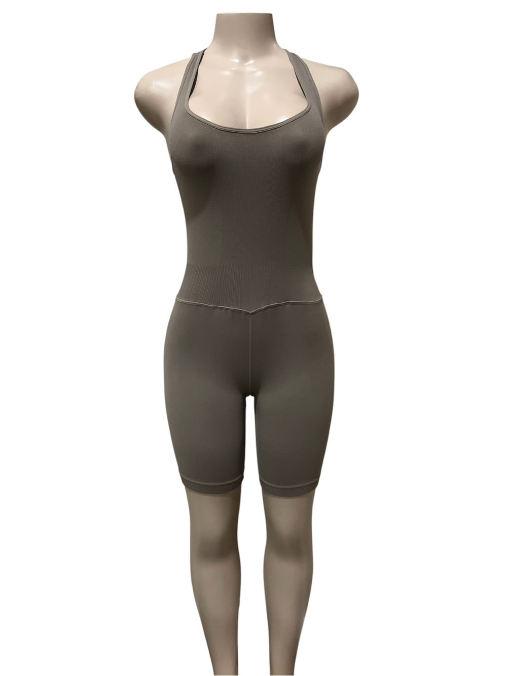 Free People Seamless Sculpting Romper in Taupe